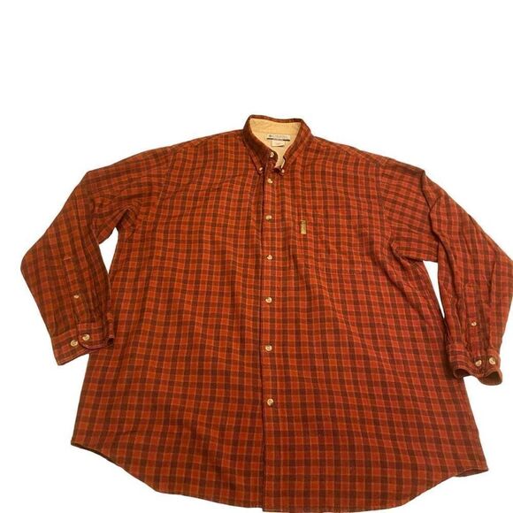 Columbia Sportswear Dark Red and Navy Plaid Button Down Shirt Sz 2XB - Picture 2 of 12